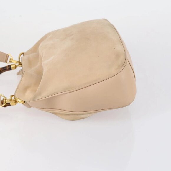 GUCCI Bamboo Hand Bag Leather 2way Beige Gold - Picture 7 of 16